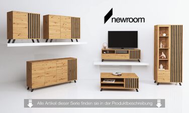 Комод Newroom Дикий дуб Антрацит - 80x85x40 см - Сервант Modern Vintage - Barea.Two