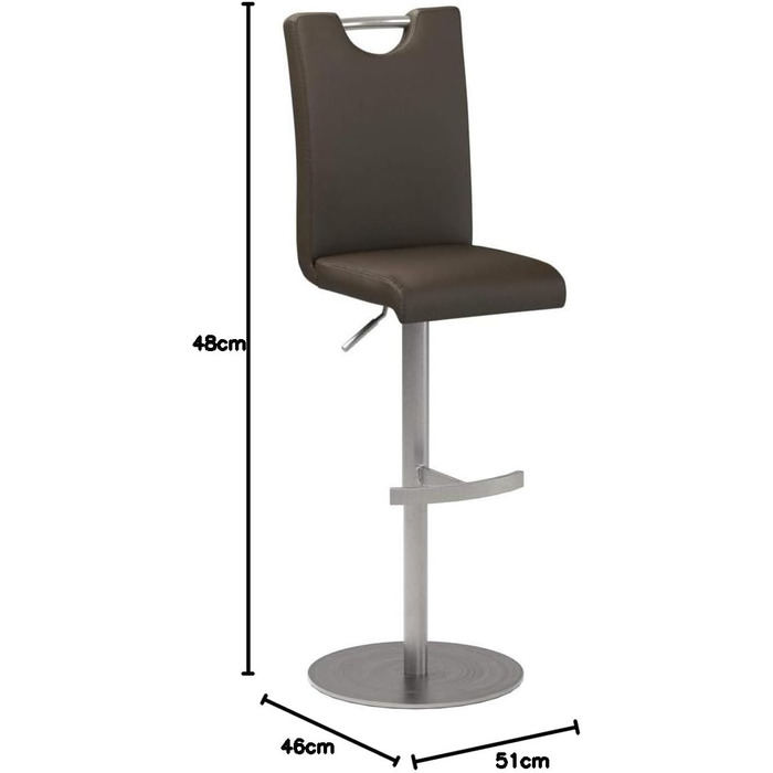 Стілець Robas Lund Alesi, матова нержавіюча сталь, 42x91-116x51 см, ALESIEPC (Коричневий)