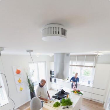 Датчик диму та тепла ABUS RWM450 з батареєю на 12 років - 15 датчиків у мережі - сертифікований Q-Label & DIN EN14604 - для кухні - білий, 1 шт.