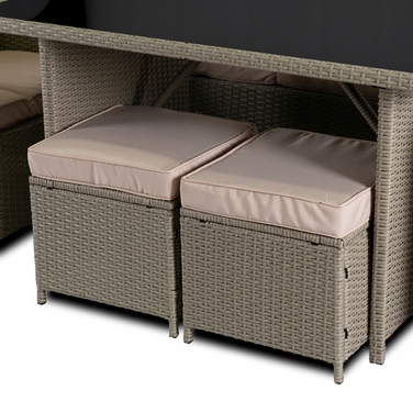 Комплект садових меблів із техноротанга MEBEL ELITE, бежевий, 6 предметів