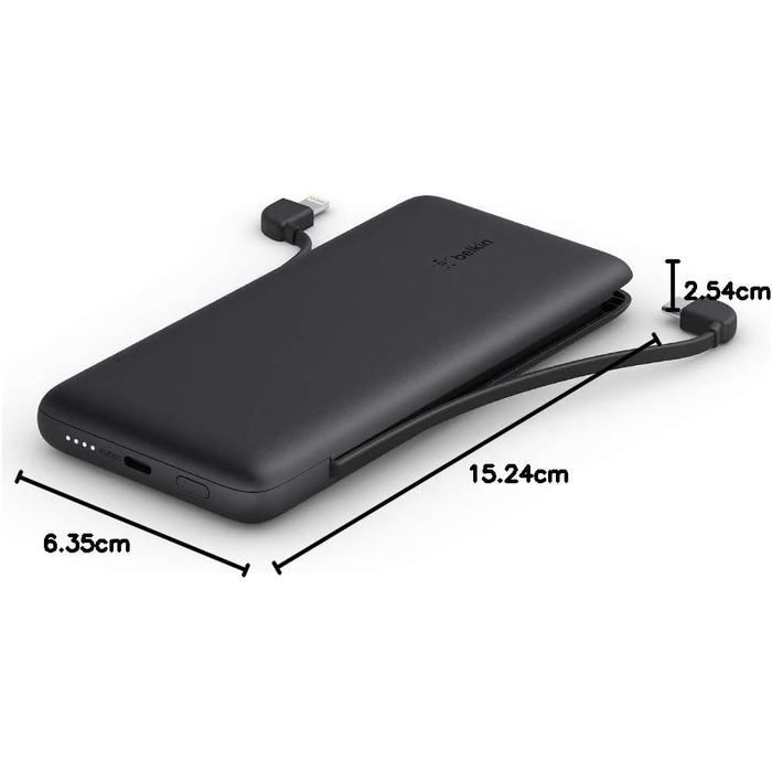 Повербанк Belkin BOOSTCHARGE Plus 10K (10 000 мАг, кабель Lightning & USB-C, порт USB-C) - чорний