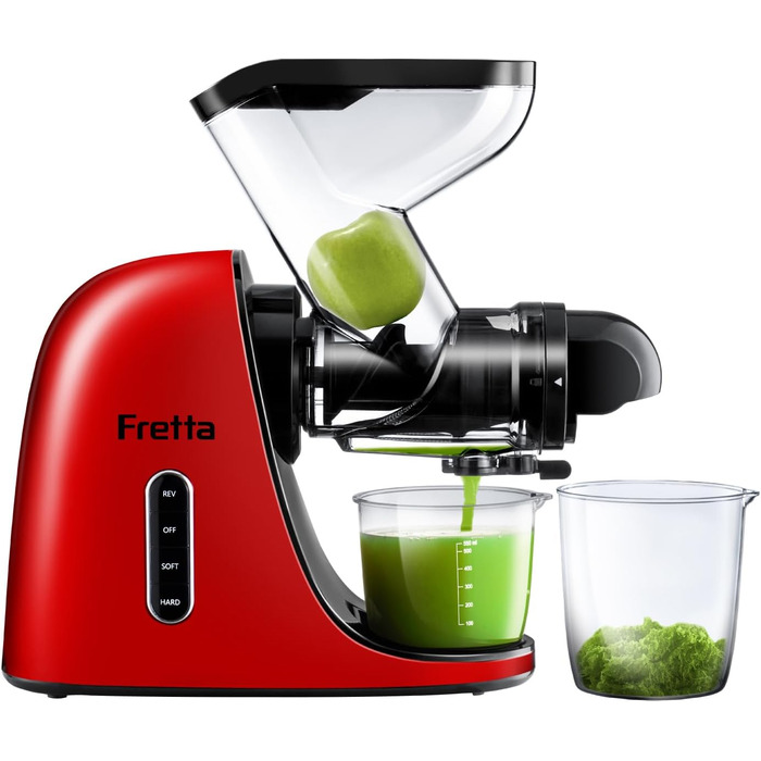Фрета Slow Masticating Juicer - повільний шнековий соковитискач, блакитний (Empire Rot), BPA Free, широка подача, тихий мотор