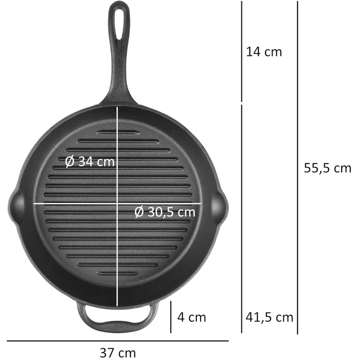 Чавунна сковорода-гриль 34 см BBQ-Toro