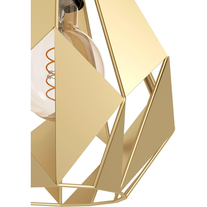Підвісний світильник EGLO Carlton, підвісний світильник на 3 лампи над обіднім столом, підвісний світильник в ретро дизайні з металу в золоті, підвісний світильник з цоколем E27, підвісний світильник L 80,5 см 3-полум'я