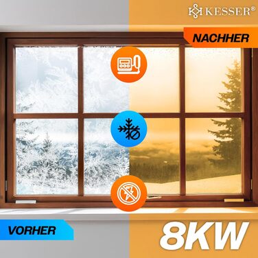 Дизельний опалювач KESSER® 12/24V з таймером, LCD-дисплеєм та пультом керування | Швидкий нагрів, термостат, шумопоглинач | 8kW (червоний/чорний)