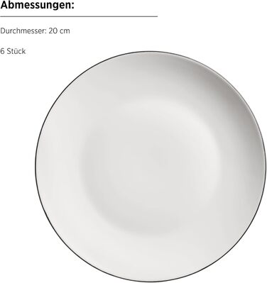 MÄSER Felise: Елегантний кавовий сервіз на 6 осіб, порцеляна, чорний кант