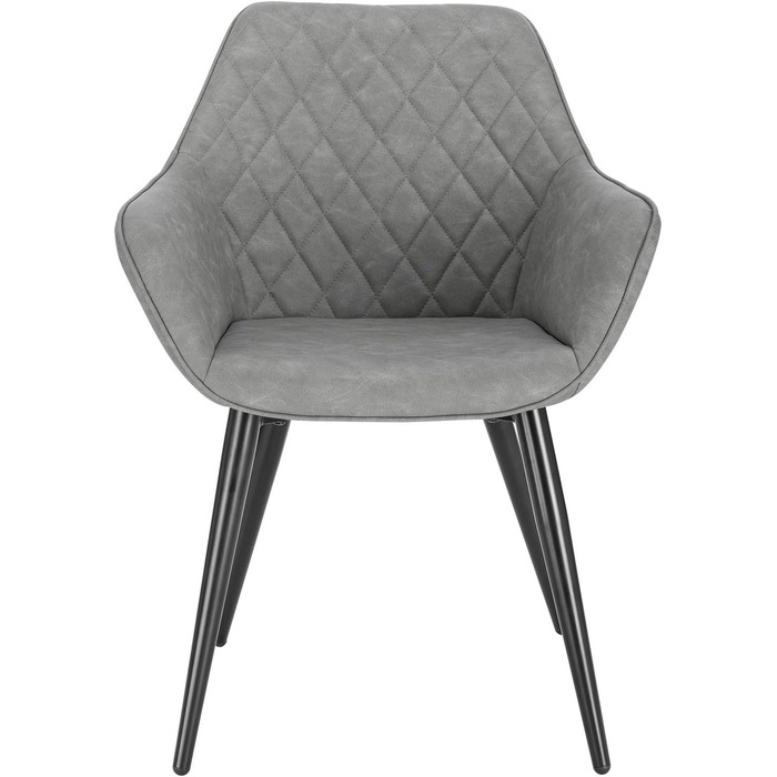 Крісла для їдальні WOLTU, 2 шт. в наборі: оббиті крісла з підлокітниками для кухні, вітальні, зелені, з металевими ніжками, штучна шкіра