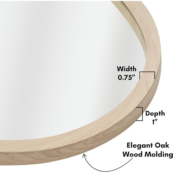 Дзеркало овальне Americanflat Spiegel Oval 30x61 см з пластиковим каркасом (дуб)