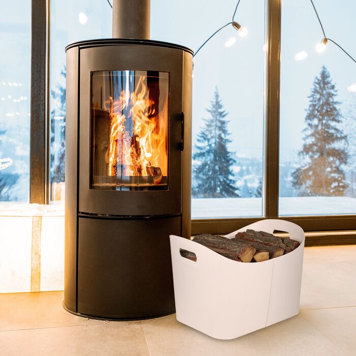 Кошик для зберігання з дерева кольору слонової кістки Relaxdays з штучної шкіри