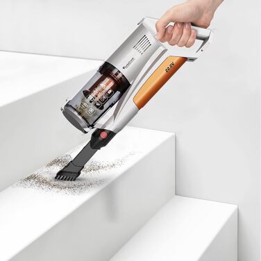 Турботріонік StormStick: Вертикальний пилосос 120 Вт з фільтром MIF, 5 м кабелем, 11 кПа, циклонна технологія (сріблястий)