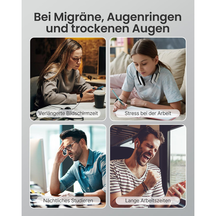 RENPHO Eyeris 1 Масажер для очей з підігрівом, вібрацією та Bluetooth, маска для очей від темних кіл та сухості, покращує сон, подарунок, зелений (сірий)