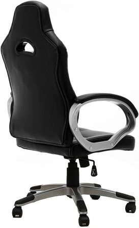Ігрове крісло, ігрове крісло, ергономічне крісло для конференцій, робочий стіл, стілець зі спинкою, функцією гойдання, регулюванням по висоті, (чорний)