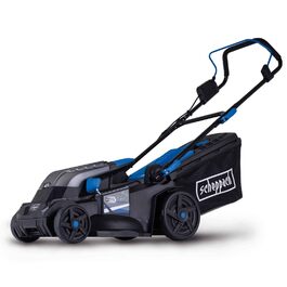Акумуляторний газонокосарка Scheppach BC-MP380-X: ширина косіння 38 см, для площі до 500 м², об'єм кошика 45 л, регулювання висоти 25-75 мм, Brushless, 20V-IXES, 10 років гарантії, 2x4Ah акумулятор та швидка зарядка (без акумулятора та зарядного пристрою)