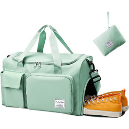 Дорожня сумка Aedcbaide, складна спортивна сумка для взуття, легка спортивна сумка, водонепроникна жіноча і чоловіча нічна сумка на вихідні, сумка для сухого і вологого білизни для занять спортом (зелений)
