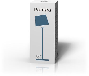 LED настільна лампа Palmina 842 з диммуванням, акумулятор 4400mAh, IP54, для дому та саду, блакитна