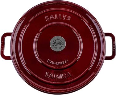 Чавунна каструля Саміра - ідеальне приготування, 2,2 л, для всіх типів варильних поверхонь, термостійка до 250C (бордо)