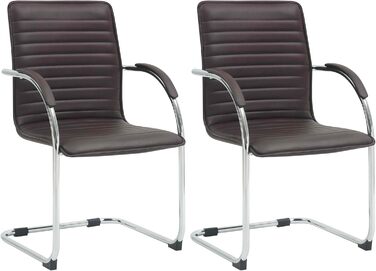 Набір з 2-х відкидних крісел Tira з штучної шкіри, коричневого кольору, з м'яким сидінням