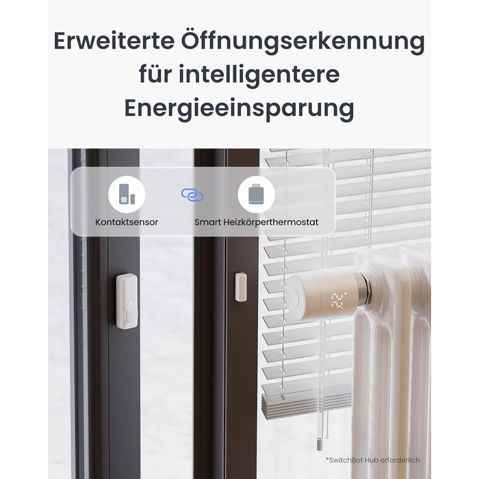 SwitchBot Smart Термостат на радіатор Bluetooth з керуванням через додаток, таймером, енергозбереженням, сумісний з Alexa, Apple Home та Home Assistant (потрібен Hub) - Matter Combo