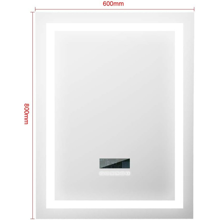 Дзеркало для ванної кімнати Kedia LED з підсвічуванням, 100x60 см, білий колір, Bluetooth, проти запотівання