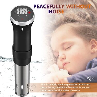Су-від кухонний пристрій Fityou - водонепроникний, 1100 Вт, точне регулювання температури, LCD-дисплей, нержавіюча сталь