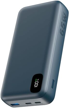 Вт 20000 мАг, PD3.0 QC4.0, 3 виходи, швидка зарядка USB-C, для ноутбука та мобільного телефону, 65