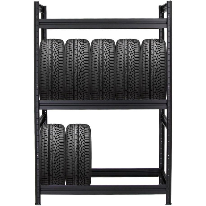 Стойка для шин PROREGAL Mega Deal (2 шт.) 180x120x50 см, чорна. Макс. навантаження 150 кг, до 24 шин