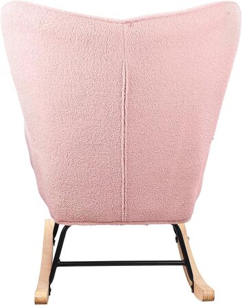 Крісло-гойдалка Liuyoyo з високою спинкою, комфортне крісло з м'яким сидінням, для спальні, офісу, читання, сучасний дизайн (Рожевий)