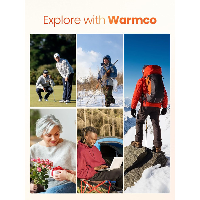 Електричні грілки для рук Warmco 2 шт, 10000 mAh, багаторазові, 3 режими нагріву, Powerbank, Червоний