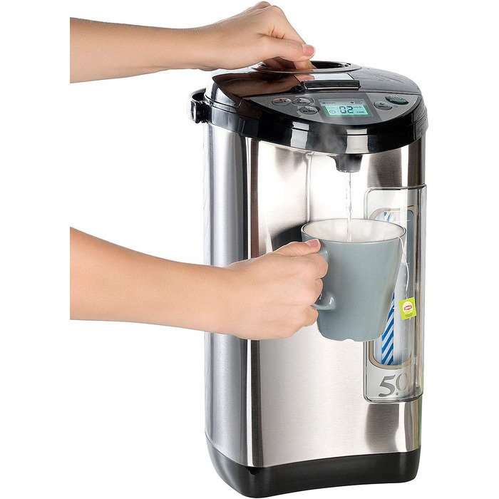 Електричний чайник Rosenstein & Söhne: диспенсер гарячої води, 5 літрів, 5 температурних режимів, 1200 Вт