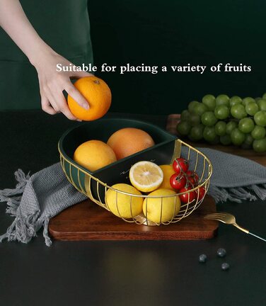 Багатофункціональна залізна кошик для фруктів золотого кольору, знімна внутрішня коробка, велика ємність, піднос для зберігання фруктів