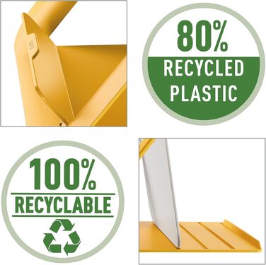 Підставка для ноутбука Leitz Ergo, регульована по висоті, для ноутбуків 13'-15', з 80% переробленого пластику, 6 положень висоти та кута, компактна, 100% перероблювана, артикул 64240089 (Стандарт, Теплий жовтий)