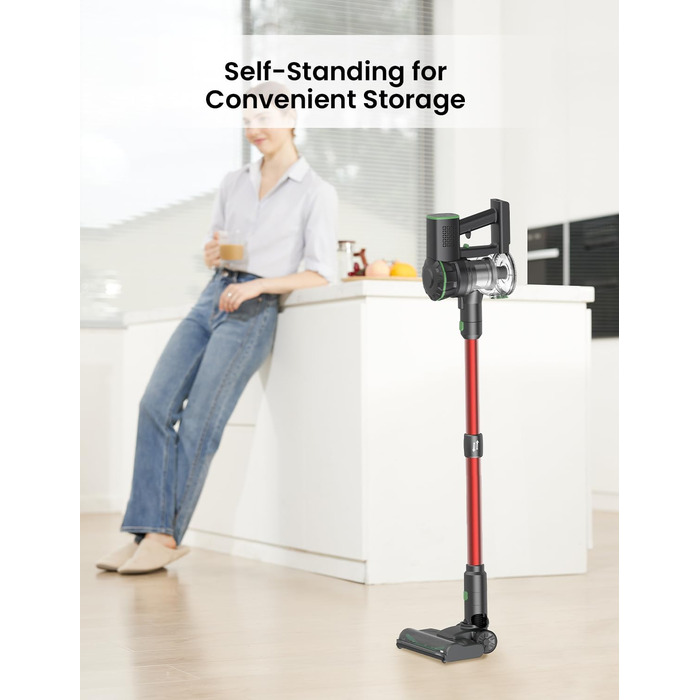 Бездротовий пилосос Vexilar Akku: 60 хв роботи, 45 kPa, 550 Вт, 6-в-1, LED дисплей, для дому та авто, видаляє шерсть тварин