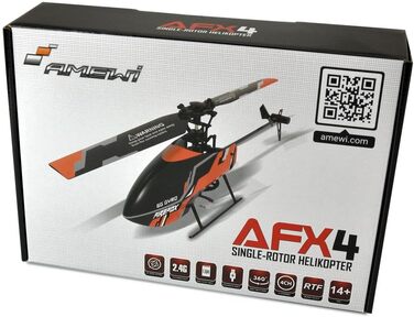 Радіокерований вертоліт Amewi AFX4 Single-Rotor 4-канальний 2.4GHz RTF, чорно-помаранчевий
