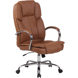 Офісне крісло Xanthos, оббивка та чохол зі штучної шкіри, поворотне та регульоване по висоті, світло-коричневе