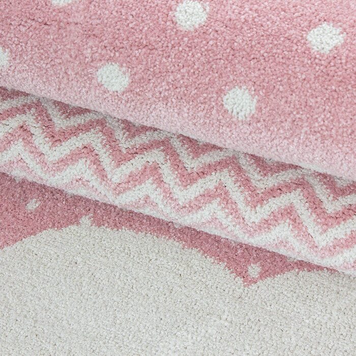 Дитячий килимок з ефектним малюнком у вигляді хмар, прямокутної форми, рожевого і сірого кольорів, простий у догляді, для дитячої, ігрової, дитячої кімнат, розмір (120 х 170 см)
