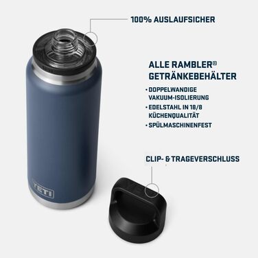 Термос YETI Rambler з кришкою Chug, 1 літр (36 oz), колір Firefly Yellow