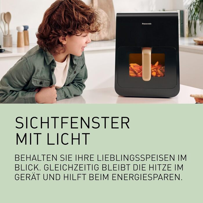 Фритюрниця повітряна Panasonic NF-CC500SXE 6 л, сіра, з вікном, 80-200°C, 11 програм, LCD-дисплей, ETM Award 2024