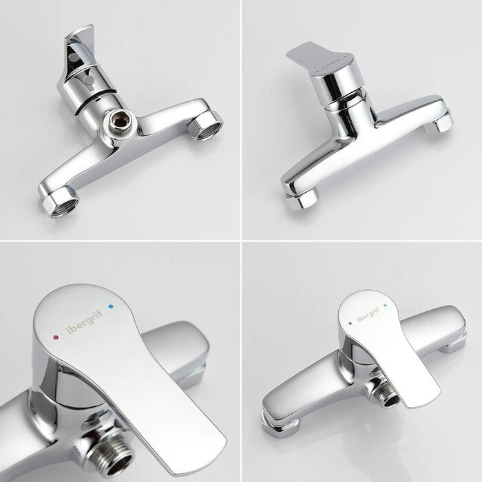 Набір змішувача для ванни Ibergrif Star з душовим набором, хром (душова арматура)