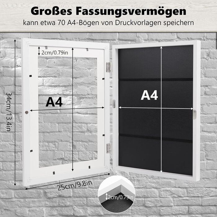 Рамки для дитячих малюнків A4 Kromapolis (2 шт.) з екологічного MDF, дерев'яний колір