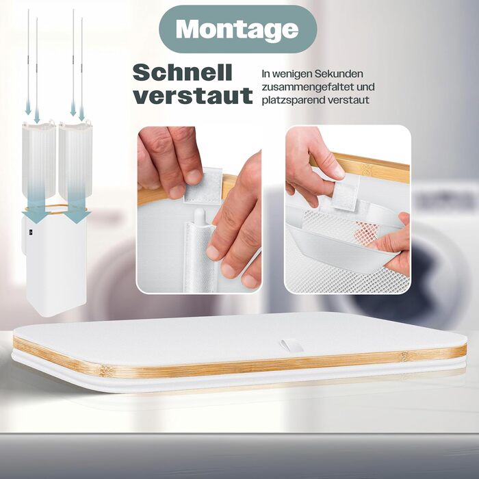 Кошик для білизни KESSER® з кришкою, 2 відділення, складний, 100 л, білий