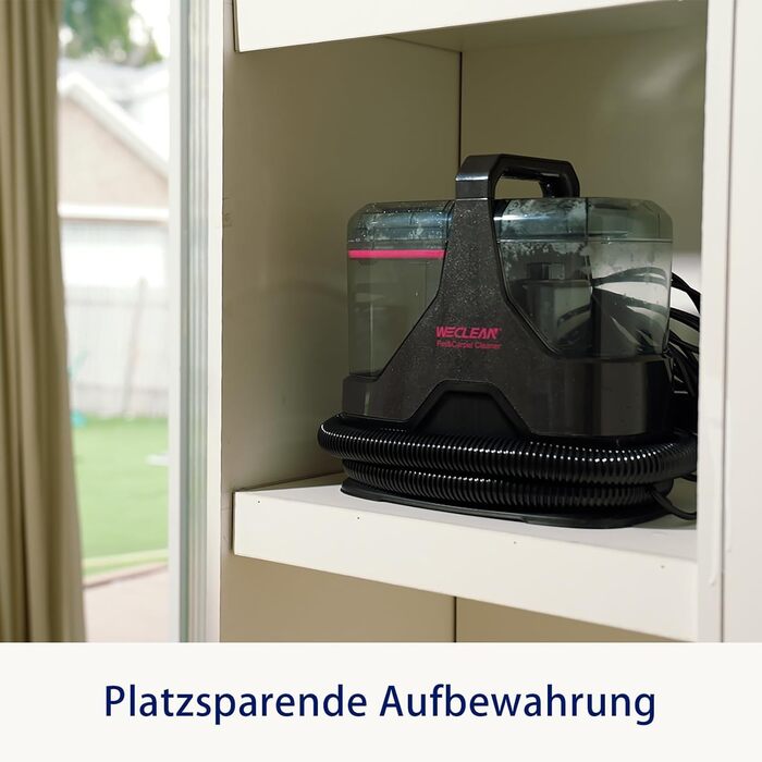 WECLEAN C3: Пилосос для миття підлоги 600W, 18kPa, для килимів, диванів, вікон, дзеркал, автомобілів (чорний/рожевий)