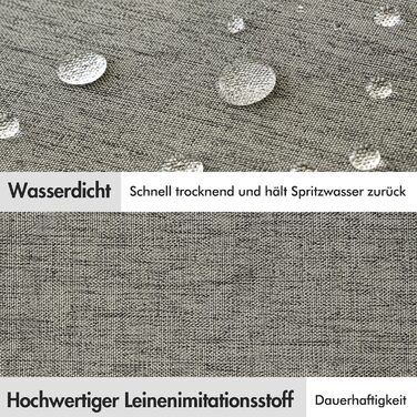 Шторка для душу MIULEE 120x200 см, льонова текстура, з чорною окантовкою, готельний стиль, водонепроникна, антигрибкова, тканинна, з 8-ма кільцями, сіра