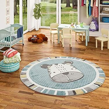 Дитячий килимок Pergamon Maui Kids Dog Mint круглий в 3 розмірах (круглий 160 см)