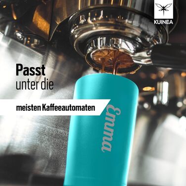 Термокружка з гравіюванням, 350 мл, чорна (бірюзова з іменем), 100% без витоку