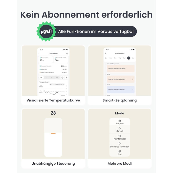 SwitchBot Smart Термостат на радіатор Bluetooth з керуванням через додаток, таймером, енергозбереженням, сумісний з Alexa, Apple Home та Home Assistant (потрібен Hub) - Matter Combo