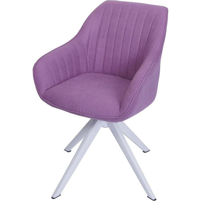 Крісло Mendler для обідньої зони HWC-K27, кухонне крісло з підлокітниками, поворотне, тканина, ліловий