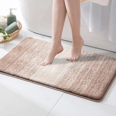 Килимок для ванної кімнати MIULEE килимок для ванної нековзний килимок для душу всмоктуючий килимок для ванної М'який килимок в смужку для вітальні ванна кімната 40x60 см (50x80 см, кава)