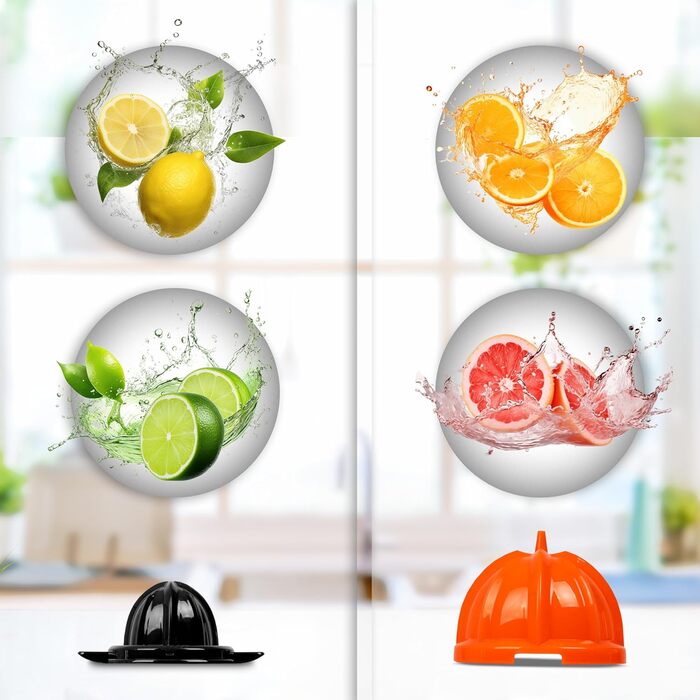 Електрична соковитискачка Duronic Saftpresse 600W - соковитискачка для цитрусових з нержавіючої сталі, 400мл, 2 конуси