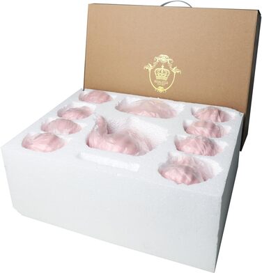 Чайний сервіс Sweejar Home Porzellan British Royal, 6 персон, з чайником, цукорницею, ложками та ситечком, для High Tea (FloralD), фіолетові чашки