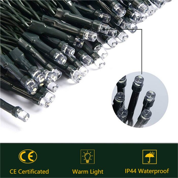 LED-гірлянда HoldOneLight 1000 LED, 20м, тепле біле світло, для декору інтер'єру, екстер'єру, саду, ялинки